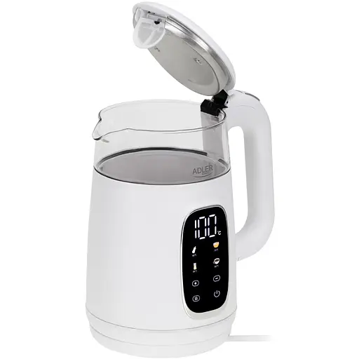 Електрочайник Adler AD 1305 white silver 1850-2200Вт/ 1.7л/ скло/ встановлення температури/ - фото 4