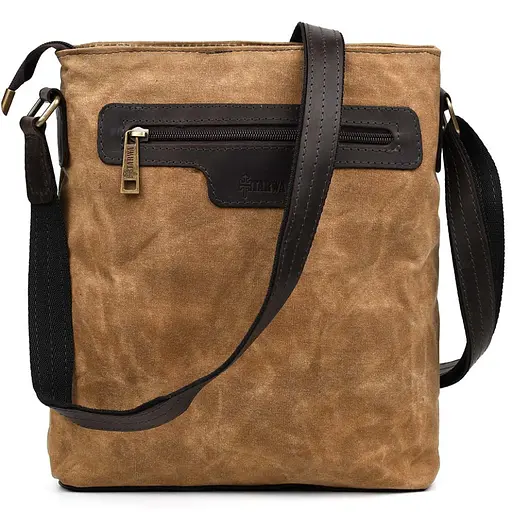 Чоловіча шкіряна сумка через плече TARWA 27х31х8 см sum0026668 - фото 4