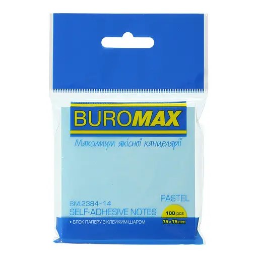 Блок для заметок Pastel, 75x75 мм, 100 листов, голубой, 3 шт. в упаковке