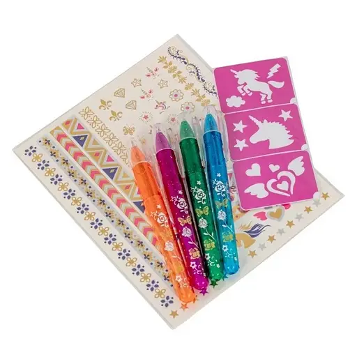 Дитячий набір боді-арту Єдиноріг T20729 трафарети з малюнками - фото 2