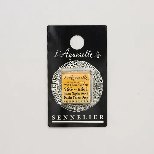 Акварельна фарба Sennelier, полукювета, S1, Неаполітанський жовтий глибокий (Naples Yellow Deep)