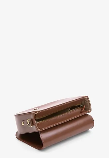 Жіноча шкіряна сумка Ruby L світло-коричнева гладка - фото 7