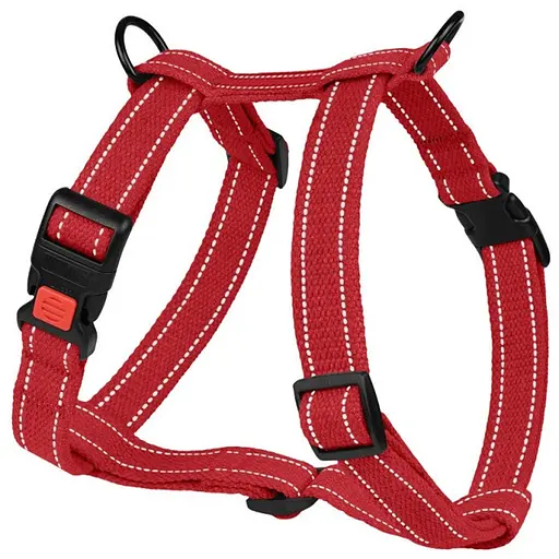 Шлей для собак Barksi Cotton Н-образный М 28-48х40-66х2 см красный - фото 1