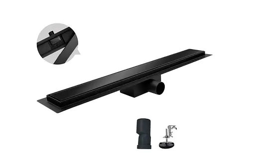 Душевой канал Koer FD08-70x700-Glass Black 700 мм со стеклянной панелью KR5141 - фото 2