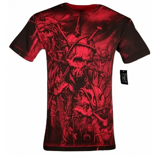 Футболка Xtreme Couture by Affliction T-Shirt Headhunter Red Tattoo Biker 4XL