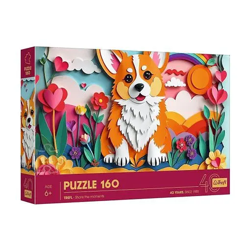 Пазл "Песик" 160 елементів 40050 Trefl, 40-річний ювілей Трефл/Мистецтво з паперу в коробці (5900511400502) - фото 1