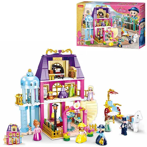 Конструктор детский SLUBAN Салон красоты, M38-B0876, 526 деталей, фигурки персонажей