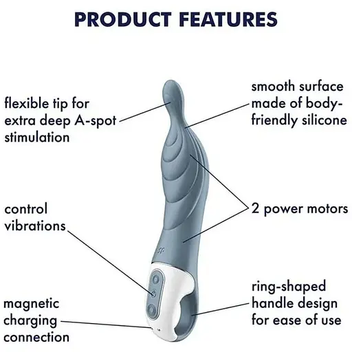 Вібратор для точки А Satisfyer A-Mazing 2 Grey - фото 3