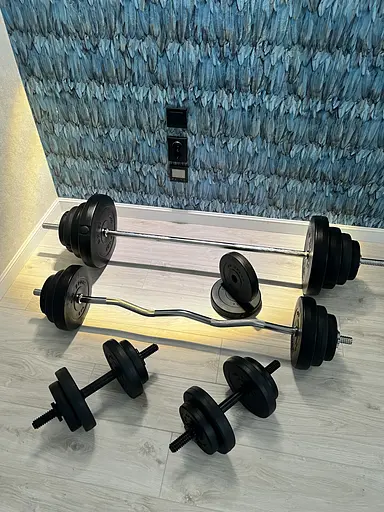 Набірні штанги та дві гантелі RN Sport 160 кг + рукавички - фото 8