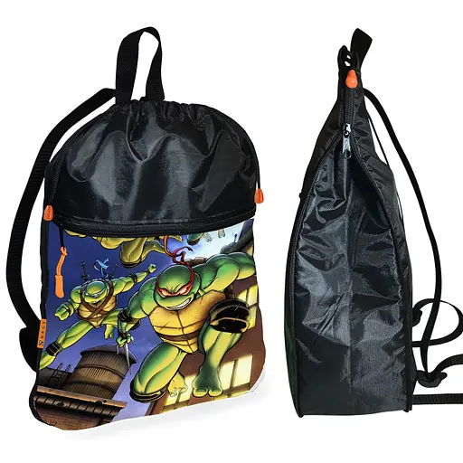 Рюкзак-мішок для взуття, спортивної форми Черепашки-ніндзя дитяча сумка для змінки з розширювачем (01341)
