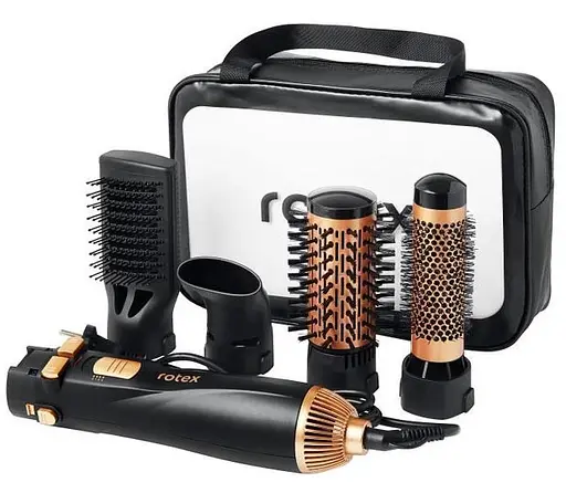 Фен щітка браш для волосся 4 в 1 Rotex RHC490-T гребінець, що обертається, стайлер з турмаліновим покриттям 1200 Вт - фото 8