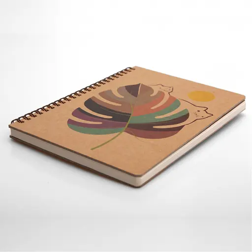 Блокнот "Монстера" эко крафт-картон 11119-Т-KR А5 на пружине - фото 3