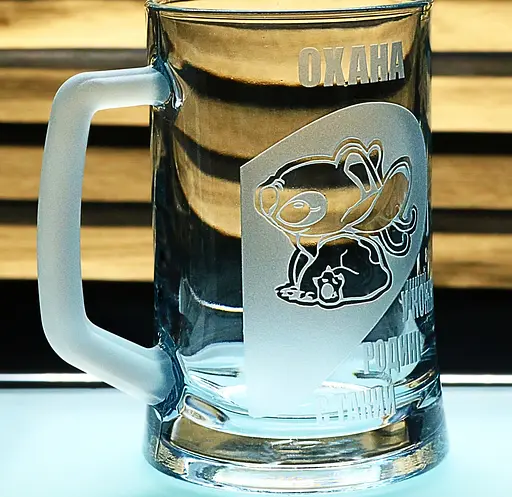 Парні пивні келихи 660 мл Ліло і Стіч з гравіюванням  кружки для закоханих  Іменний подарунок для пари - фото 6