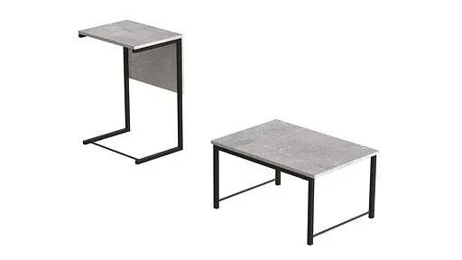 Стол журнальный приставной Терри Комбо Ferrum-decor 345x662x440 Черный металл ДСП Бетон 16 мм (FRD-105142) - фото 4