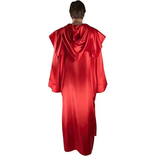 Балахон червоний атласний з капюшоном - фото 7