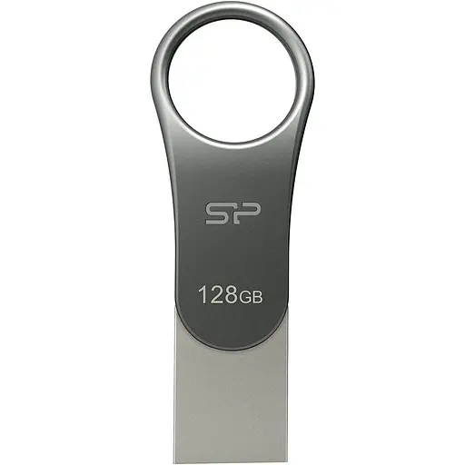 USB флеш-накопитель Silicon Power Mobile C80 128GB USB-A + USB-C 3.2 Silver (SP128GBUC3C80V1S) [134979]