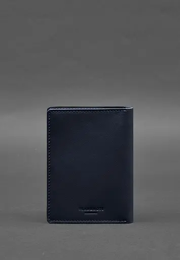 Кожаная обложка-органайзер для документов 6.1 темно-синий краст - фото 7