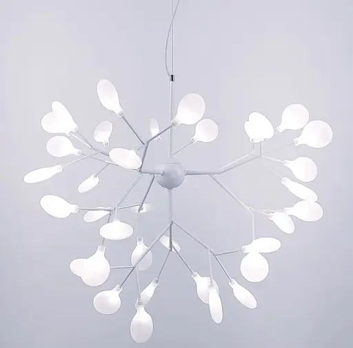 Современная каскадная листовая люстра в белом на 27 ламп Line.F Цвет плафона Графитовый - фото 1