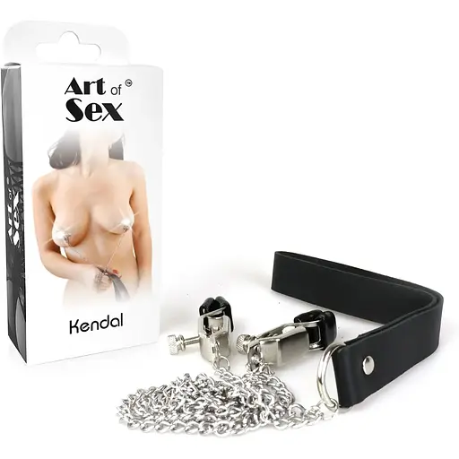 Затискач для сосків з повідцем Art of Sex - Kendal - фото 4