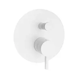 Смеситель для душа Paffoni Light без встраиваемой части с металлической накладкой white matt LIGBOX015BO/M, Белый матовый - фото 2