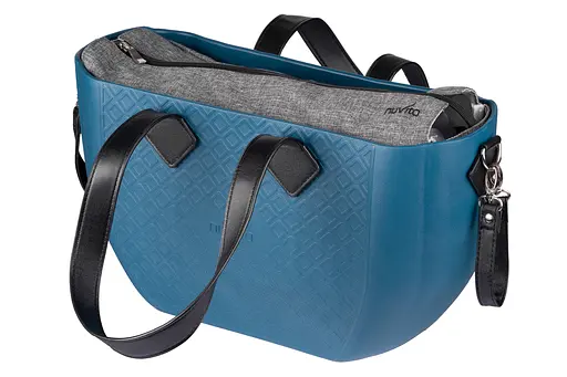 Сумка MyMia ручки эко-кожа, коврик, ремни для коляски, сине-черный Nuvita det0018663 - фото 6