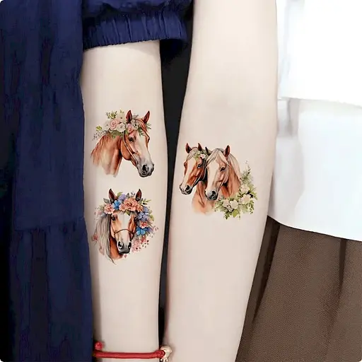 Набор временных татуировок "Лошади" Fresh Tattoo Horses-20-01 размер 6х6 см - фото 7