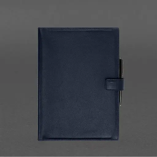 Шкіряний блокнот А4 (софт-бук) 9.2 синій Краст - фото 7