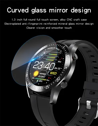 Смарт годинник Lige C2 водонепроникні IP68 (ремінець - силікагель) + шкіряний ремінець (Чорний) - фото 5