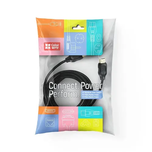 Кабель ColorWay HDMI (M) - HDMI (M) 10 м, Black, V2.0, 4K / 60 Гц (CW-CBHD081-BK) - фото 4