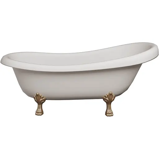 Ванна отдельностоящая глянцевая Amdcon Symphony 167x78 белая из литого камня золотые ножки SYMFONYA_167_g_HL Белый - фото 1