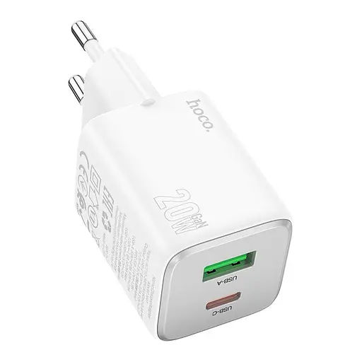 Адаптер сетевой Hoco Almighty charger N41 1USB/1Type-C, 20W/3A, PD/QC| - фото 1