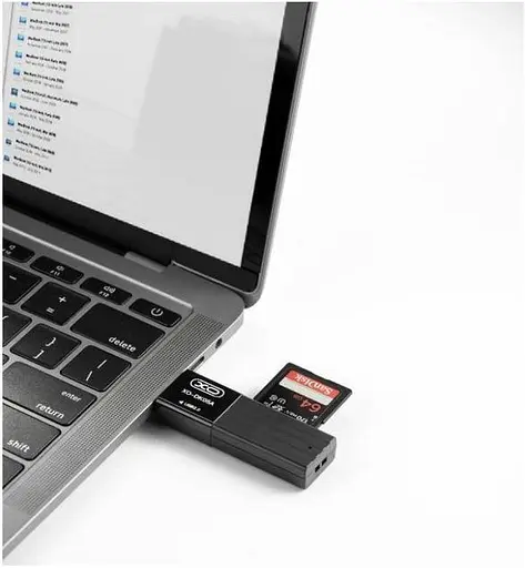Картрідер зовнішній usb 3.0 зчитувач карт пам'яті XO DK05B 2 в 1 - фото 2