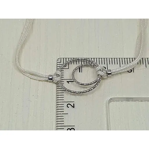 Браслет з текстилю Qvaliz з срібними вставками. 90501130БЕЛ - фото 2