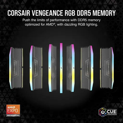 Модуль пам'яті для комп'ютера DDR5 96GB (2x48GB) 6000 MHz Vengeance RGB Grey Corsair (CMH96GX5M2E6000Z36) - фото 5