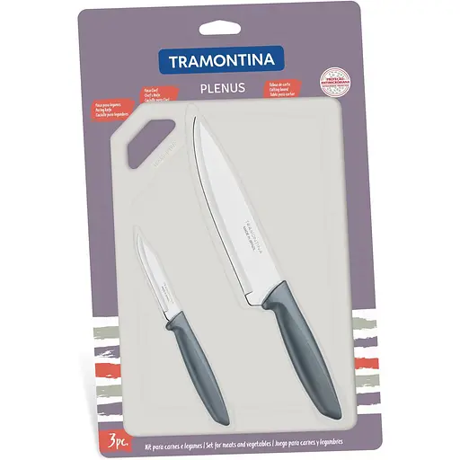 Набор ножей Tramontina Plenus Grey 3 предмета (6366870)