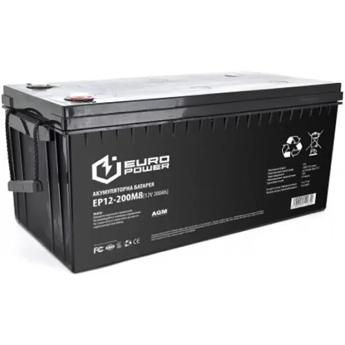 Акумулятор Europower AGM EP12-200M8 12V 200Ah