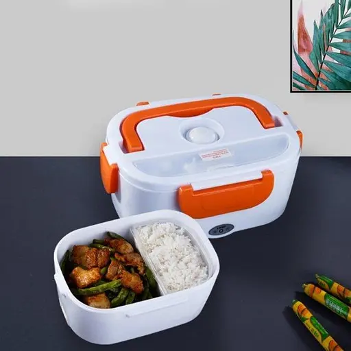 Электрический ланч-бокс контейнер Electronic Lunchbox YS 001 40 W с подогревом термос для еды оранжевый - фото 4
