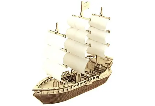 Дерев'яний конструктор Вітрильний Корабель 155 деталей - фото 1