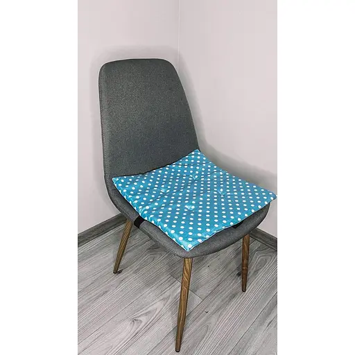 Водоотталкивающая подушка на стул Голубой горошек - фото 4
