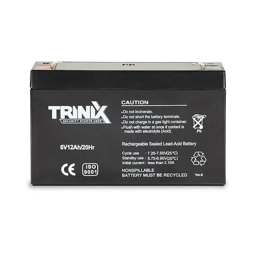 Аккумуляторная батарея 6В 12Ач Trinix 6V12Ah/20Hr AGM свинцово-кислотная (44-00058) - фото 2