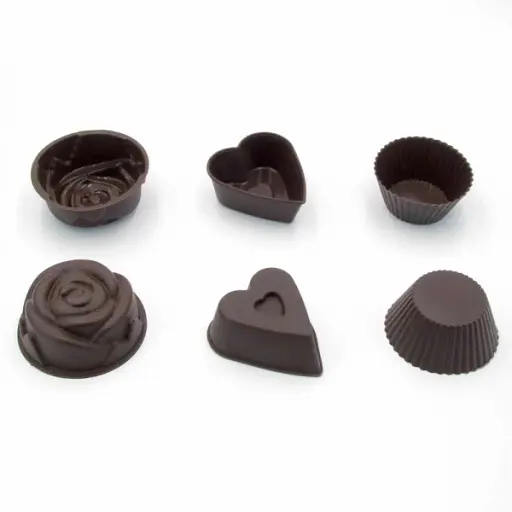 Набор форм для выпечки мафинов фигурных силикон Lessner Chef Choco на 6 шт (10274) - фото 1