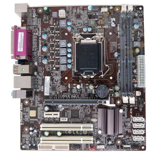 Материнская плата ECS H61H2-M6(V1.0) LGA 1155 (H61H2-M6(V1.0)) Б/У - фото 1