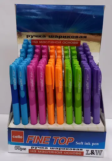 Ручка Cello CL-1361-R ПРАВА 1шт для вироблення каліграфії кулькова масляна синя - фото 2