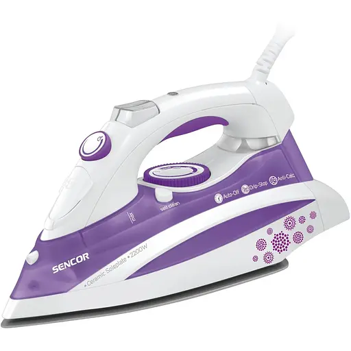 Sencor Праска, 2200Вт, 380мл, постійна пара - 30гр, Anti-Calс, Drip-Stop, керам. підошва, голубий - фото 1