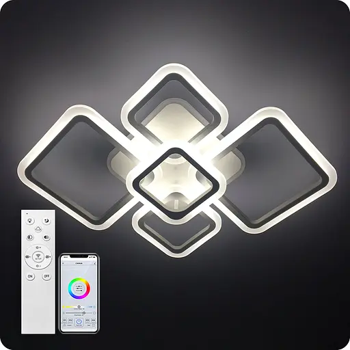 Люстра світлодіодна 517 Light 3color з пультом 114Вт Білий (01449) - фото 1