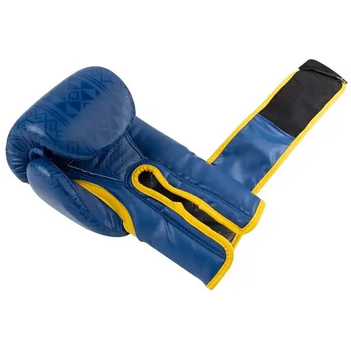 Перчатки боксерские PowerPlay PP 3021 Ukraine Blue/Yellow - 14 унций - фото 5
