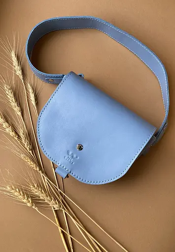 Женская кожаная сумка Ruby S голубая - фото 2