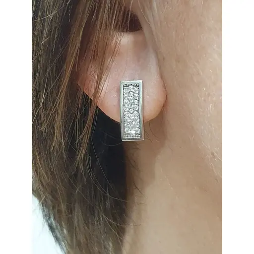 Срібні сережки Ювелір Стандарт з фіанітами. 5734 - фото 2