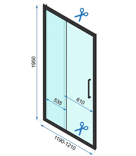 Душова кабіна Rea Rapid Slide 90x120 black REA-K6422 + REA-K6402, Чорний матовий, Універсальна, прозорий - фото 6