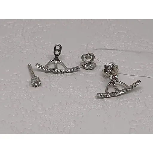 Срібні пуссети Qvaliz з фіанітами. 90200986 - фото 3